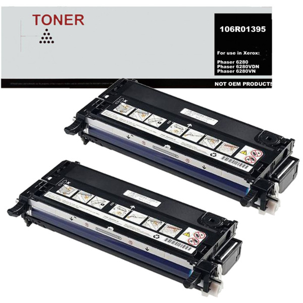 106R01395 pack 2 cartuchos de toner compatible con Xerox Phaser 6280