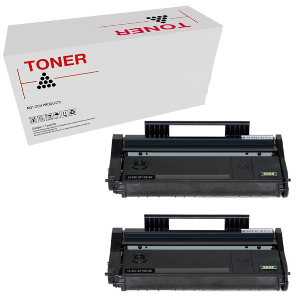 Aficio SP100E SP112 pack 2 toner generico Ricoh Aficio 407166 SP100LE alta qualidade