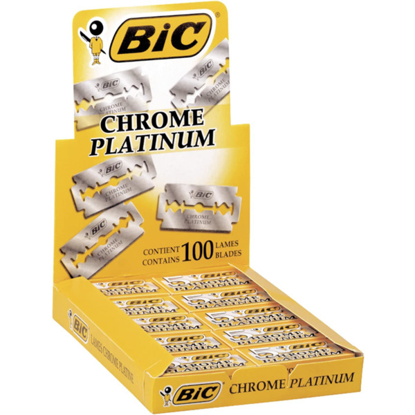 Bic Chrome Platinum Expositor de 20 Cajas de 5 Hojas de Afeitar Doble Filo