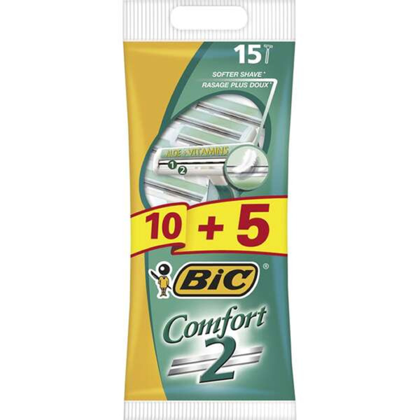 Bic Comfort 2 Pack de 10 + 5 Gratis Maquinillas de Afeitar Desechables