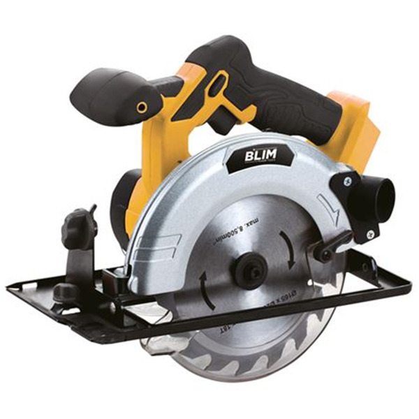 Blim Sierra Circular a Bateria 20V 4Ah 165mm - Velocidad 4000rpm - Base de Aluminio y Guia de 1 Pieza - Agarre Ergonomico - Luz