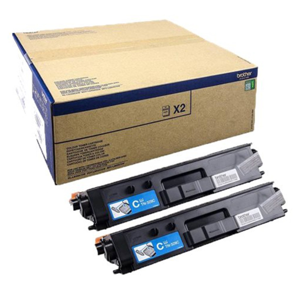 Brother TN329 Cyan Pack de 2 Cartuchos de Toner Originales - TN329CTWIN