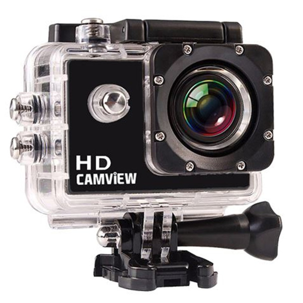 Camview Camara Deportiva HD 720P 5MP - Angular de 120° - Sumergible 30m con Carcasa - Pantalla LCD de 2