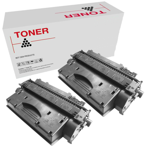 CE505X/CF280X pack 2 toner negro generico HP CE505X/CF280X (05X/80X) alta qualidade.