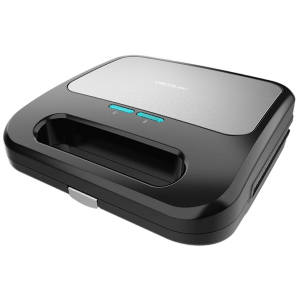 Cecotec Rock?nToast 3 in 1 Sandwichera 800W - Capacidad para 2 Sandwiches - 3 Placas Intercambiables con Revestimiento de Piedra