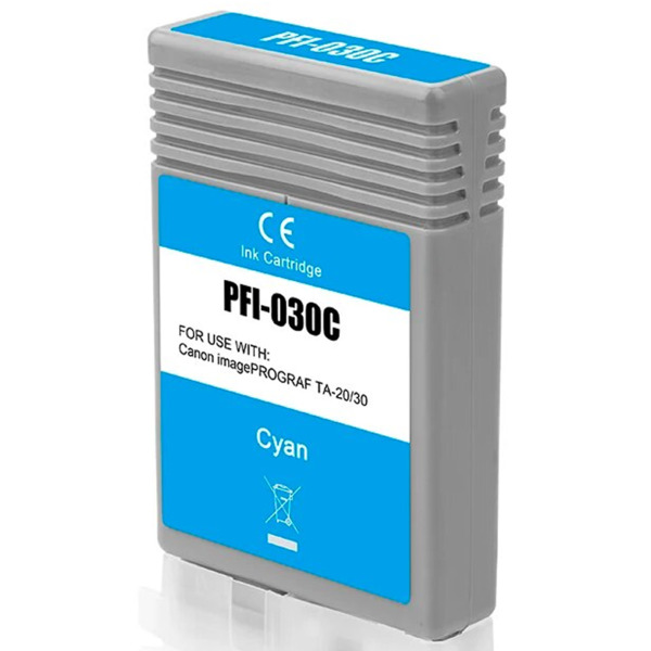 Compatible Canon PFI030 Cyan Cartucho de Tinta Pigmentada - Reemplaza 3490C001