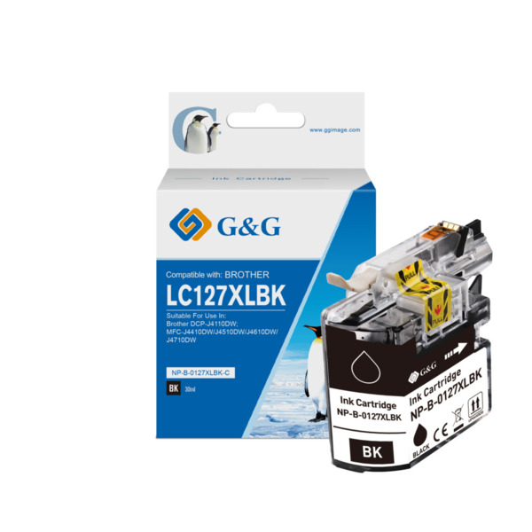 Compatible G&G Brother LC127XL Negro Cartuchos de Tinta Generico - Reemplaza LC127XLBK