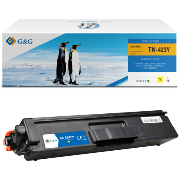 Compatible G&G Brother TN421/TN423/TN426 Amarillo Cartucho de Toner Generico - Reemplazas TN421Y/TN423Y/TN426Y