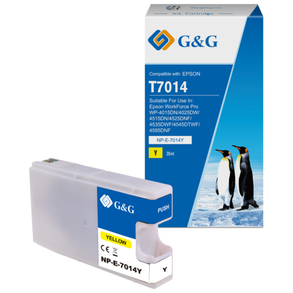 Compatible G&G Epson T7014 Amarillo Cartucho de Tinta Generico - Reemplaza C13T70144010