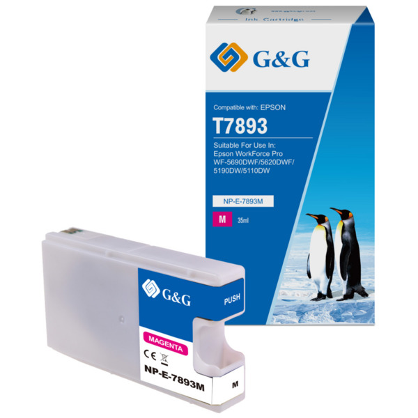 Compatible G&G Epson T7893/T7903/T7913 Magenta Cartucho de Tinta Generico - Reemplaza C13T789340/C13T79034010/C13T79134010