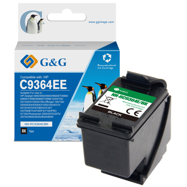 Compatible G&G HP 337 Negro Cartucho de Tinta Remanufacturado - Reemplaza C9364EE