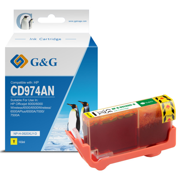 Compatible G&G HP 920XL Amarillo Cartucho de Tinta Generico - Reemplaza CD974AE