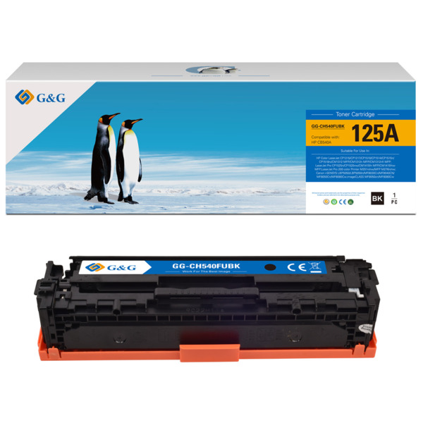 Compatible G&G HP CB540A/CE320A/CF210X/CF210A Negro Cartucho de Toner Generico - Reemplaza 125A/128A/131X/131A