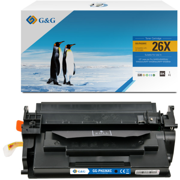 Compatible G&G HP CF226X Negro Cartucho de Toner Generico - Reemplaza 26X