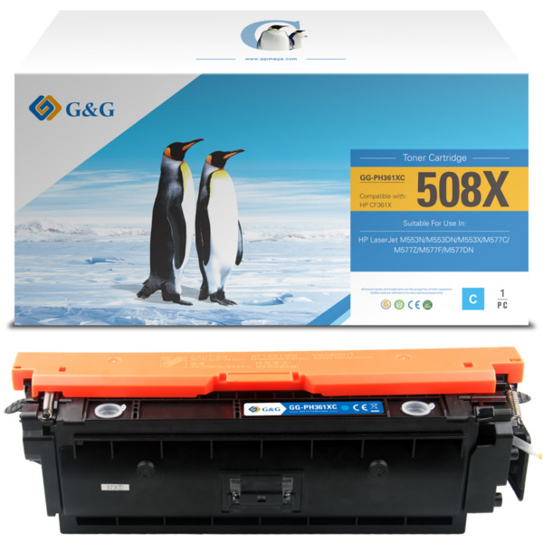 Compatible G&G HP CF361X Cyan Cartucho de Toner Generico - Reemplaza 508X