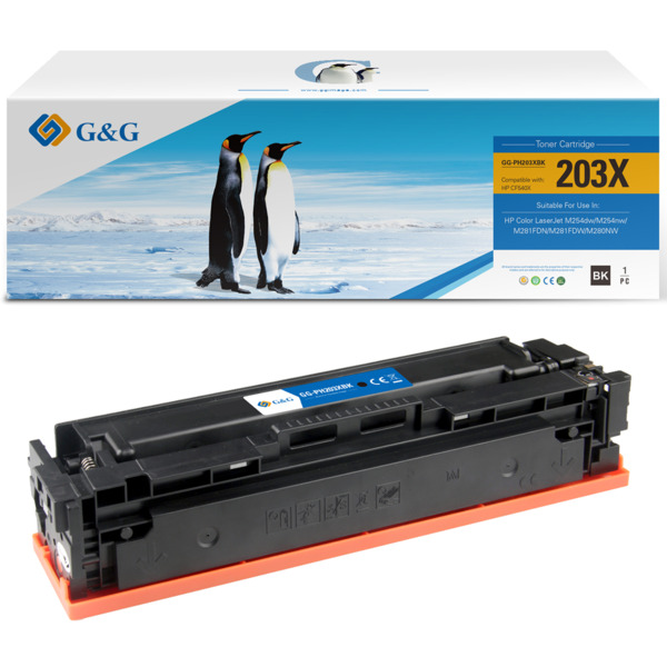 Compatible G&G HP CF540X/CF540A/CF400X/CF400A Negro Cartucho de Toner Generico - Reemplaza 203X/203A/201X/201A