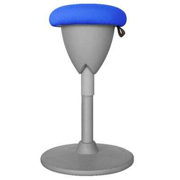 Cromad Design Taburete Multiusos - Asiento con Altura Ajustable - Giro de 360º - Tejido a Prueba de Agua - Color Azul/Gris