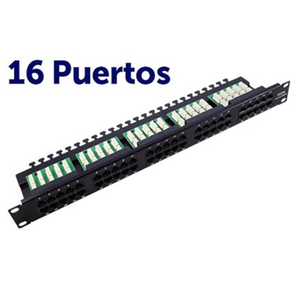 Cromad Patch Panel 16 Puertos Krone Cat 6 1U UTP 19