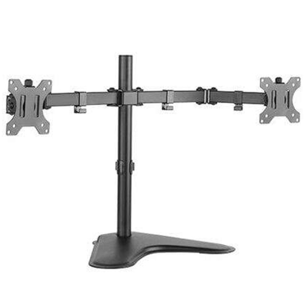 Cromad Soporte de Mesa con Brazos Articulados para 2 Monitores de 13"-32" - Giratorio e Inclinable - Gestion de Cables - VESA 10