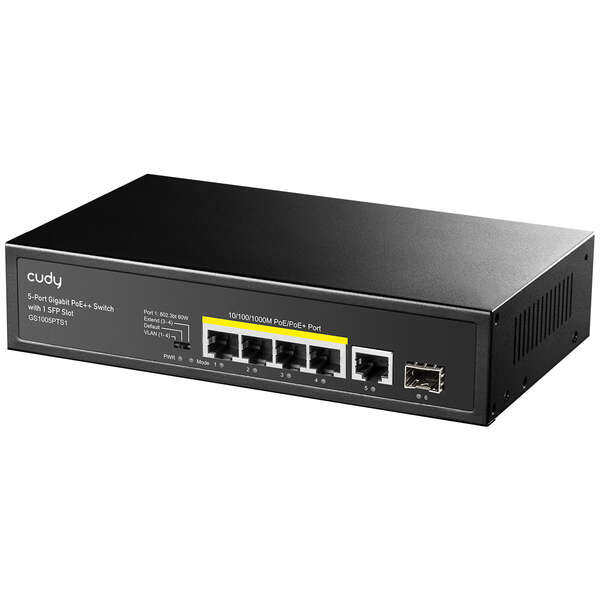 Cudy GS1005P Switch Gigabit PoE+ de 5 Puertos con 1 Ranura SFP