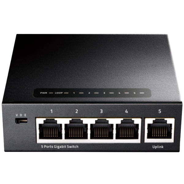 Cudy GS105 Switch 5 Puertos Gigabit Adaptables 10/100/1000 Mbps