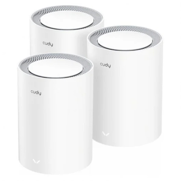 Cudy M1800 Pack de 3 Sistemas WiFi 6 Mesh AX1800 Dual Band - 1201Mbps en 5GHz, 574Mbps en 2,4GHz - 1x Puerto LAN 1000/100/10Mbps