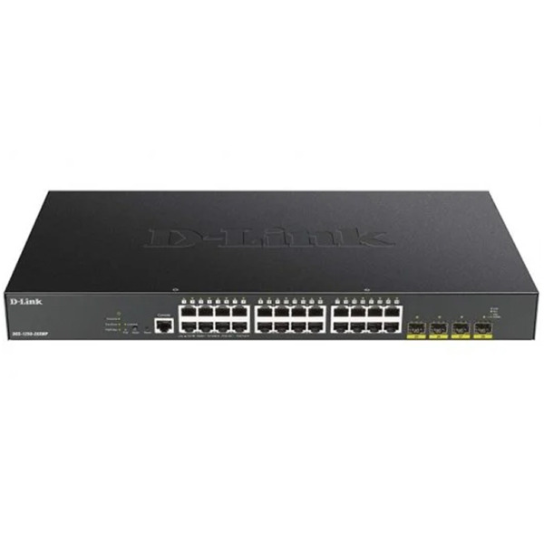 D-Link Switch Semigestionable 24 Puertos Gigabit PoE 370W + 4 Puertos 10G SFP+