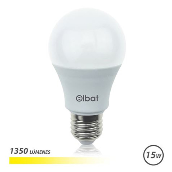 Elbat Bombilla LED A60 15W E27 1350lm - 3000K Luz Calida