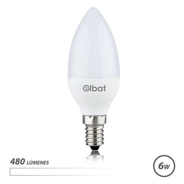 Elbat Bombilla LED C37 6W E14 480lm - 4000K Luz Blanca