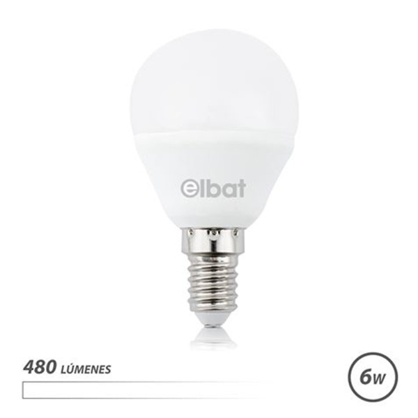 Elbat Bombilla LED G45 6W E14 480lm - 4000K Luz Blanca