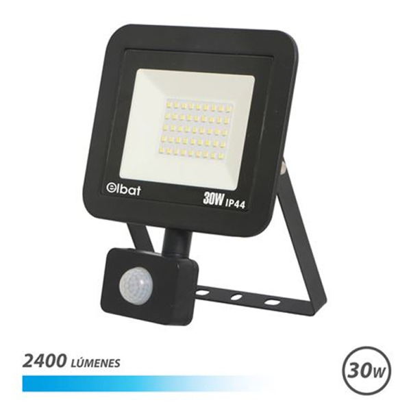 Elbat Serie Slim Foco Led 30W con Sensor de Movimiento 2400lm - 6500K Luz Fria - IP65