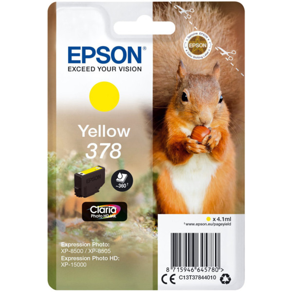 Epson 378 Amarillo Cartucho de Tinta Original - C13T37844010