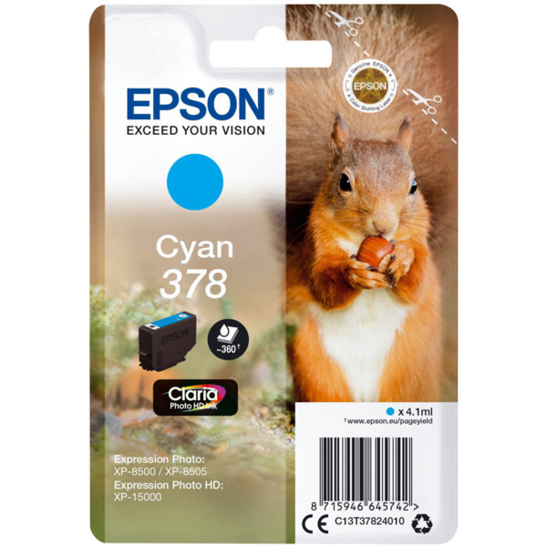 Epson 378 Cyan Cartucho de Tinta Original - C13T37824010