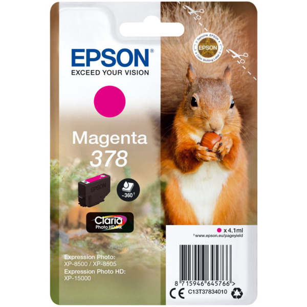 Epson 378 Magenta Cartucho de Tinta Original - C13T37834010