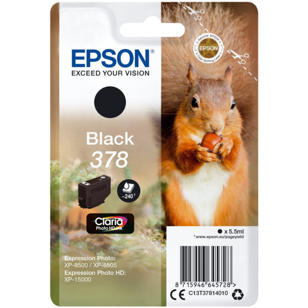 Epson 378 Negro Cartucho de Tinta Original - C13T37814010