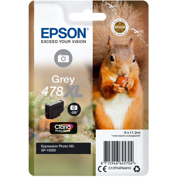 Epson 478XL Gris Cartucho de Tinta Original - C13T04F64010