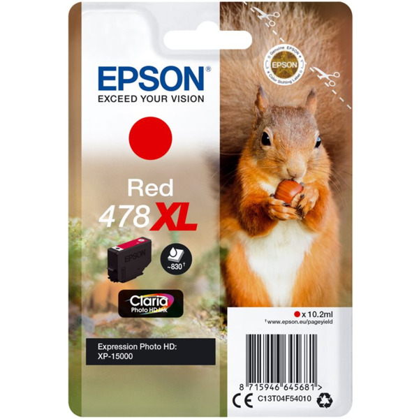 Epson 478XL Rojo Cartucho de Tinta Original - C13T04F54010