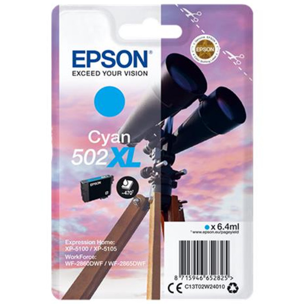 Epson 502XL Cyan Cartucho de Tinta Original - C13T02W24010