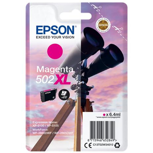 Epson 502XL Magenta Cartucho de Tinta Original - C13T02W34010