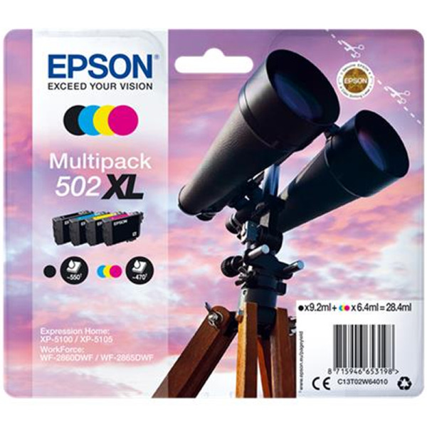 Epson 502XL Pack de 4 Cartuchos de Tinta Originales - C13T02W64010