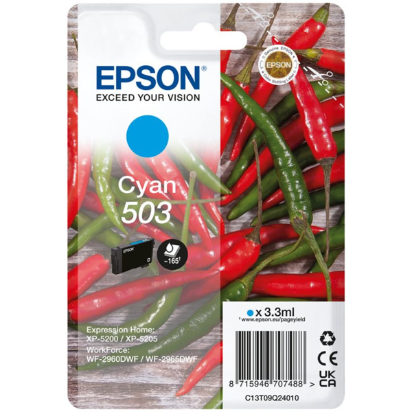 Epson 503 Cyan Cartucho de Tinta Original - C13T09Q24010