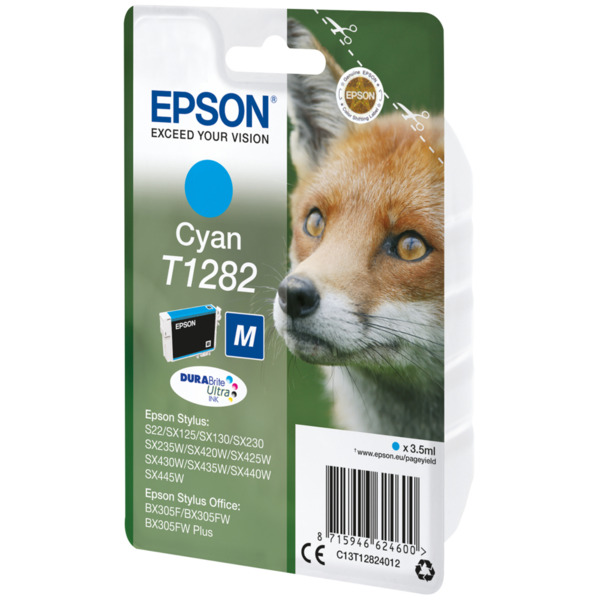 Epson T1282 Cyan Cartucho de Tinta Original - C13T12824012