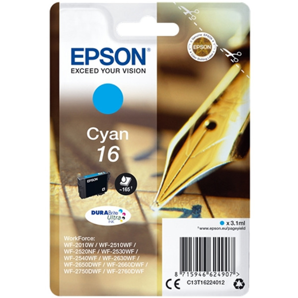 Epson T1622 Cyan Cartucho de Tinta Original - C13T16224012