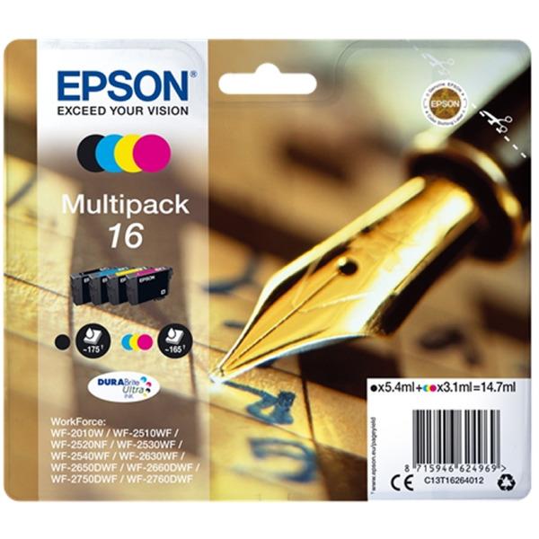 Epson T1626 Pack de 4 Cartuchos de Tinta Originales - C13T16264012