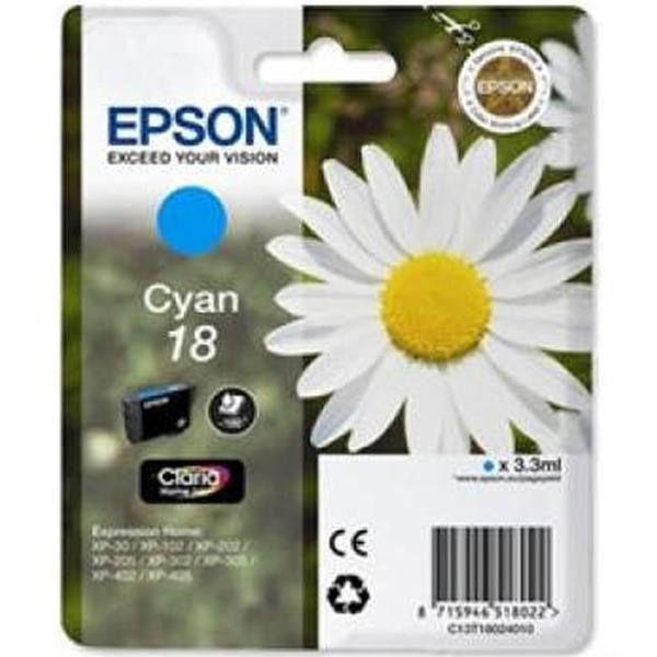 Epson T1802 (18) Cyan Cartucho de Tinta Original - C13T18024012