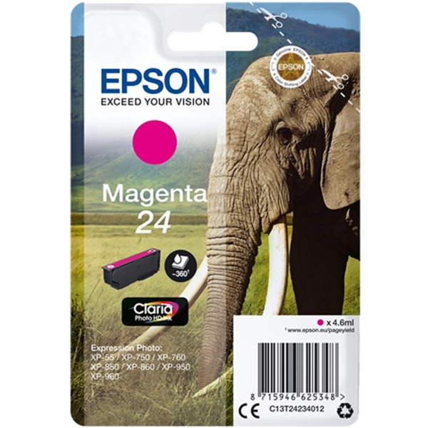 Epson T2423 (24) Magenta Cartucho de Tinta Original - C13T24234012