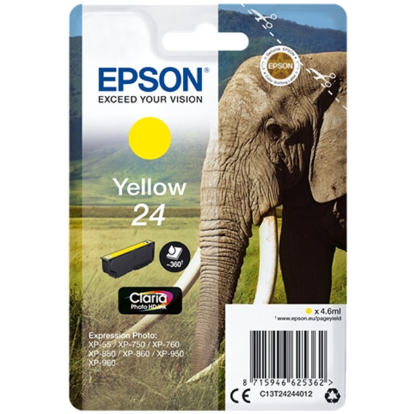 Epson T2424 (24) Amarillo Cartucho de Tinta Original - C13T24244012