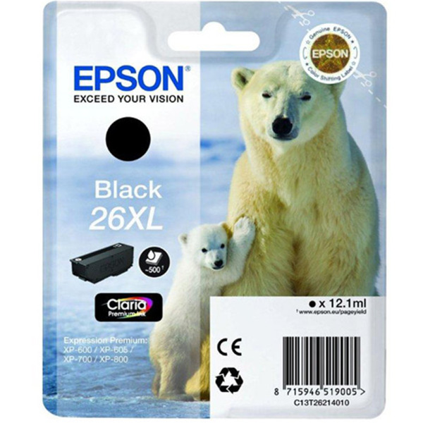 Epson T2621 (26XL) Negro Cartucho de Tinta Original - C13T26214012