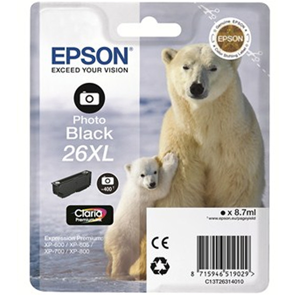 Epson T2631 (26XL) Negro Photo Cartucho de Tinta Original - C13T26314012