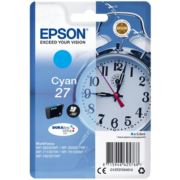 Epson T2702 (27) Cyan Cartucho de Tinta Original - C13T27024012